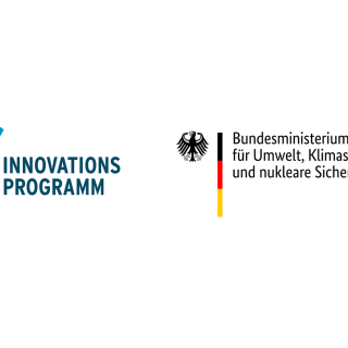 Logo des Umweltinnovationsprogramms neben dem Schriftzug des Bundesministeriums für Umwelt, Klimaschutz, Naturschutz und nukleare Sicherheit mit Bundesadler